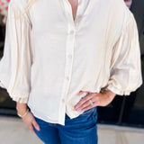 The Avery Blouse - Cream-200 Fashion Blouses-FATE-July & June Women's Fashion Boutique Located in San Antonio, Texas