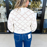 Diamond Knit Sweater Top-230 Sweaters/Cardis-ABLE-July & June Women's Fashion Boutique Located in San Antonio, Texas