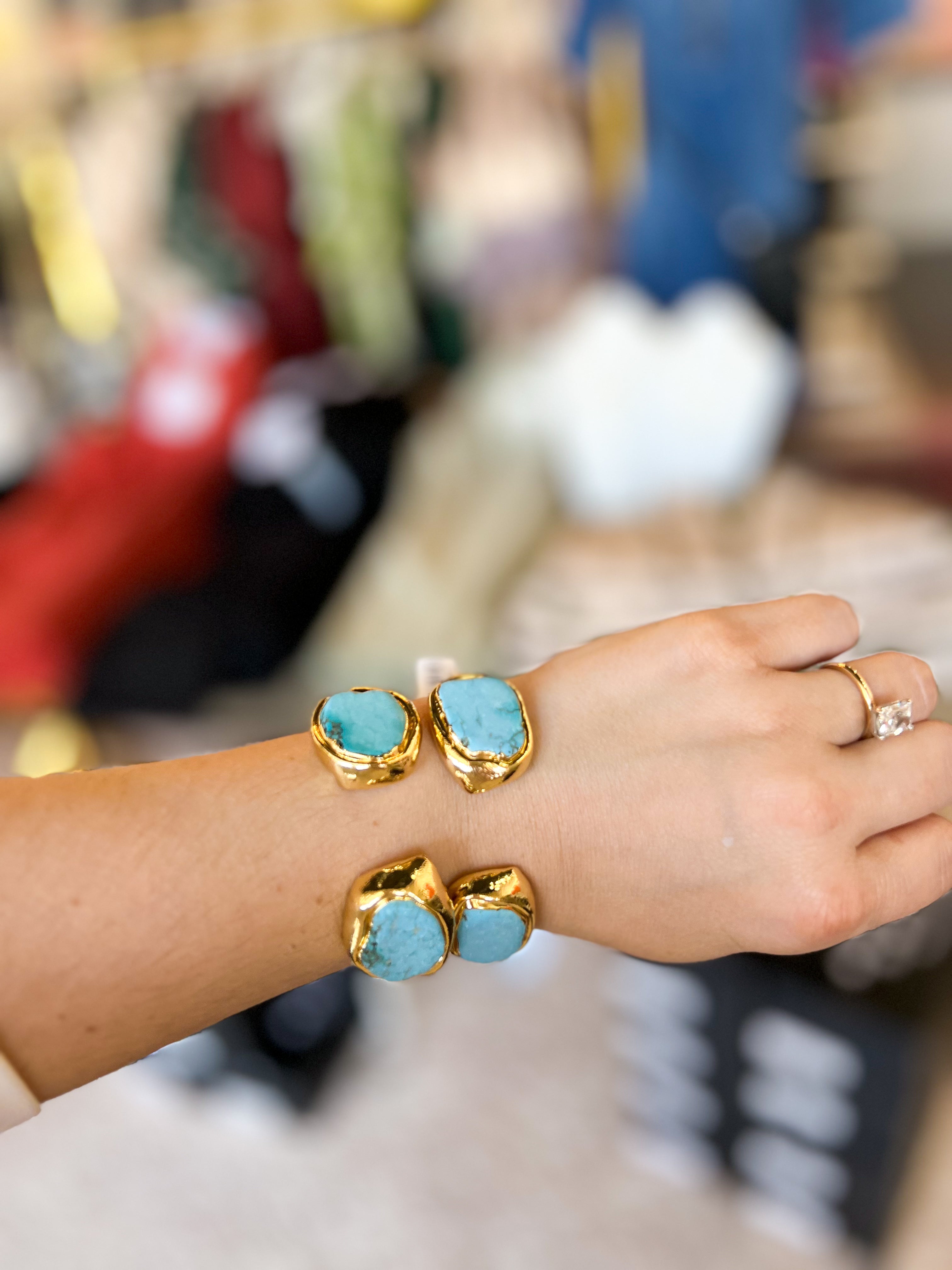Mist Cuff Turquoise Bracelet - Easton Elle-110 Jewelry & Hair-Easton Elle-July & June Women's Fashion Boutique Located in San Antonio, Texas
