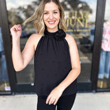 Black Rose Halter Tank-200 Fashion Blouses-FATE-July & June Women's Fashion Boutique Located in San Antonio, Texas