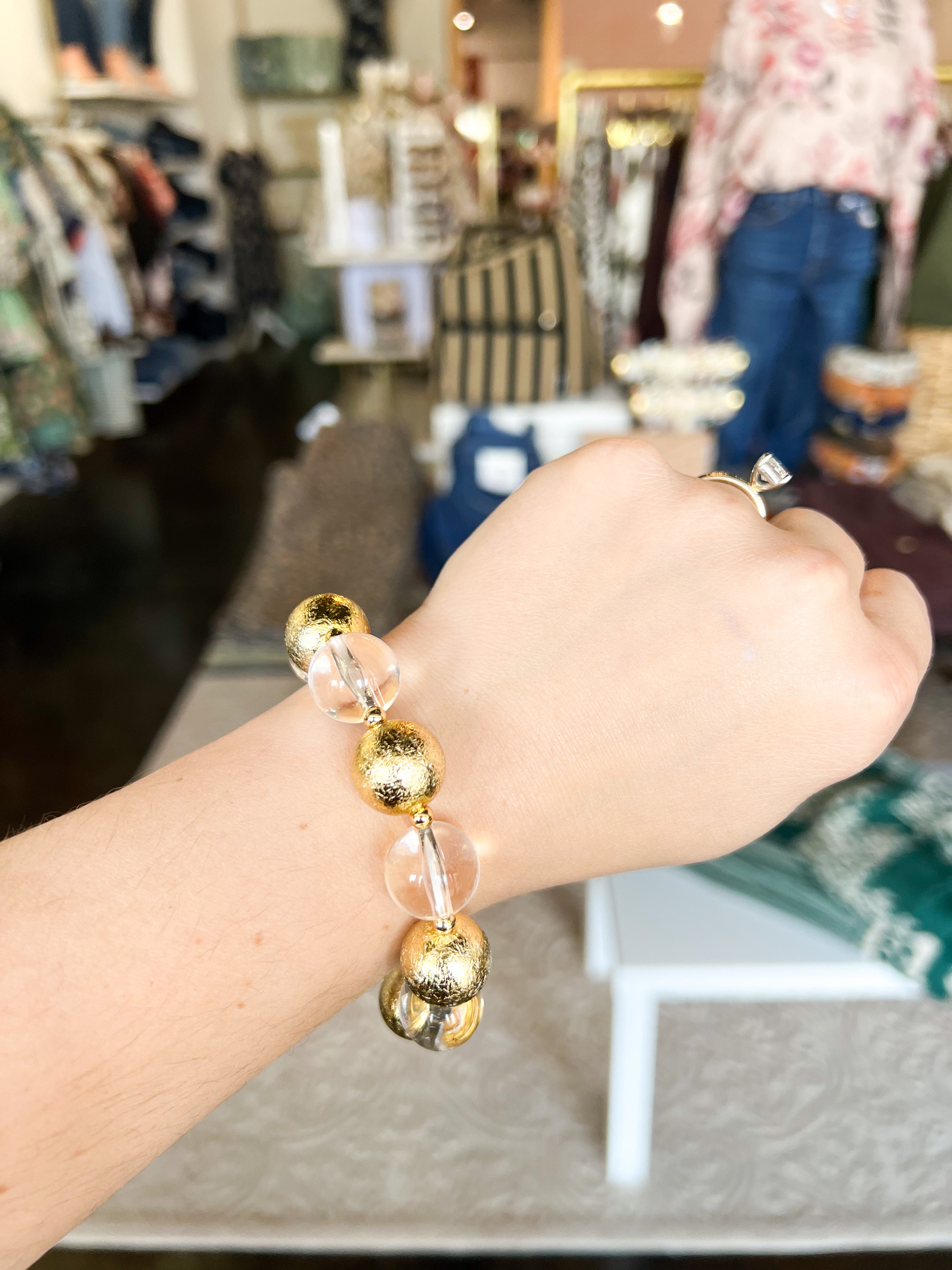 Treasure Jewels - The Party Is Here Gold Bracelet-110 Jewelry & Hair-Treasure Jewels-July & June Women's Fashion Boutique Located in San Antonio, Texas