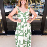 THML - Sage Abstract Midi Dress-500 Midi-THML-July & June Women's Fashion Boutique Located in San Antonio, Texas