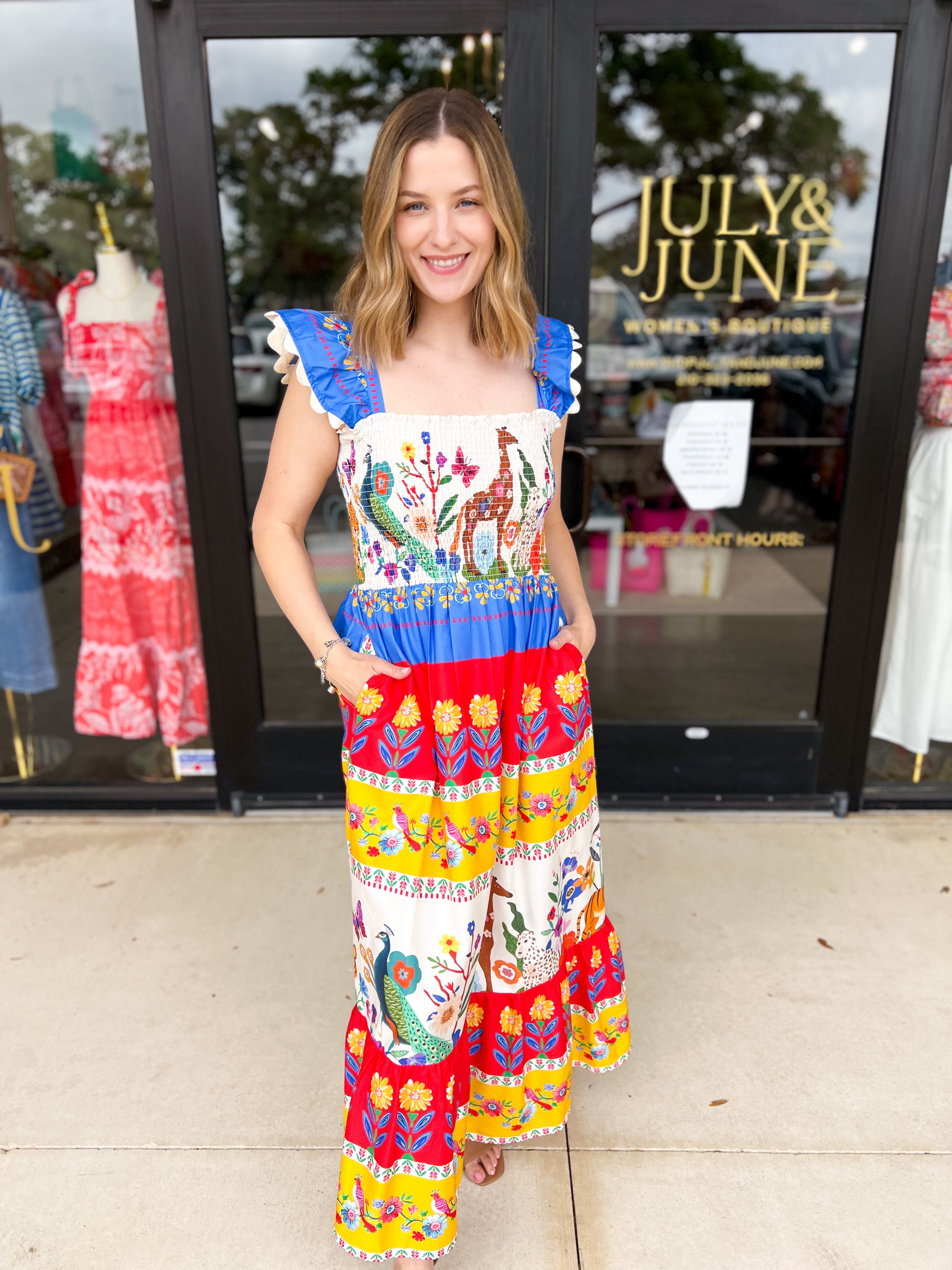 THML - Island Soiree Midi Dress-500 Midi-THML-July & June Women's Fashion Boutique Located in San Antonio, Texas