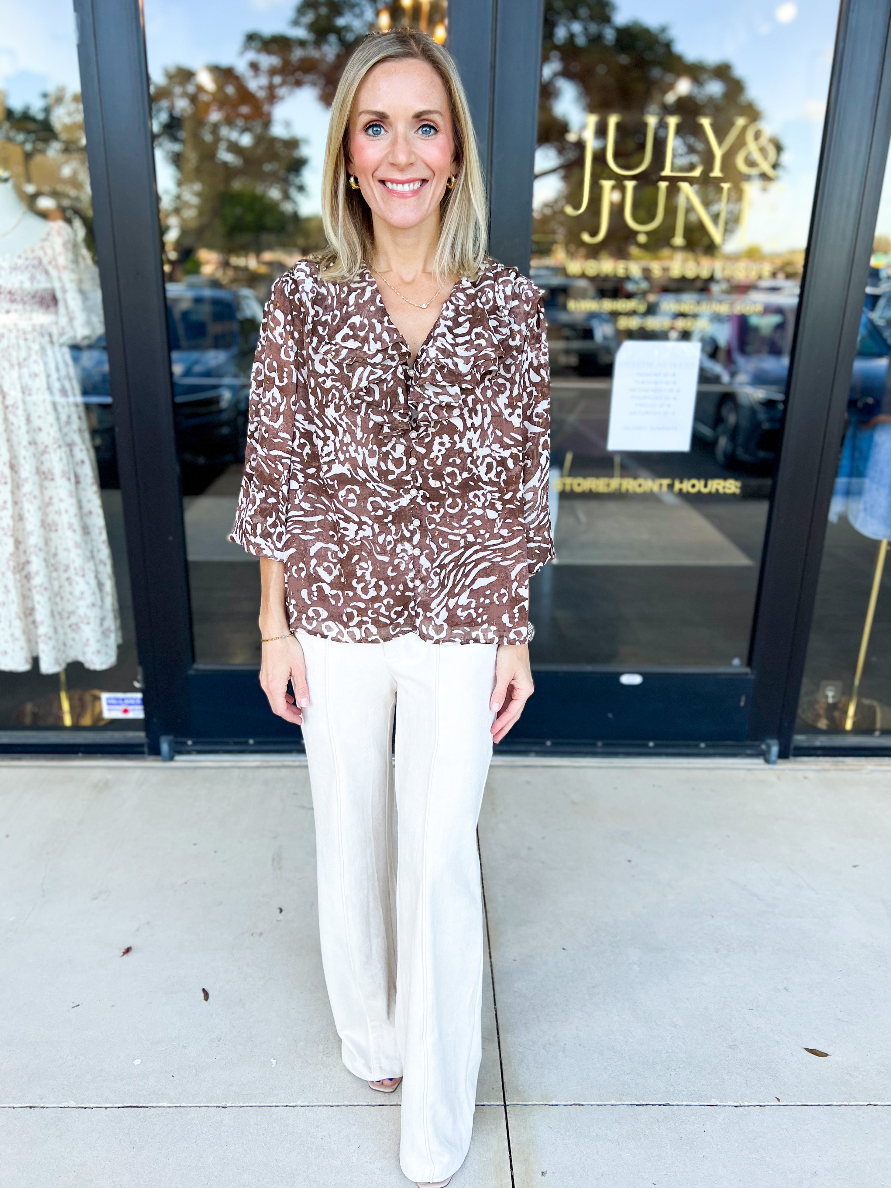 Cream Suede Trousers-400 Pants-FATE-July & June Women's Fashion Boutique Located in San Antonio, Texas