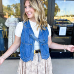 Front Tie Denim Vest-600 Outerwear-LISTICLE-July & June Women's Fashion Boutique Located in San Antonio, Texas