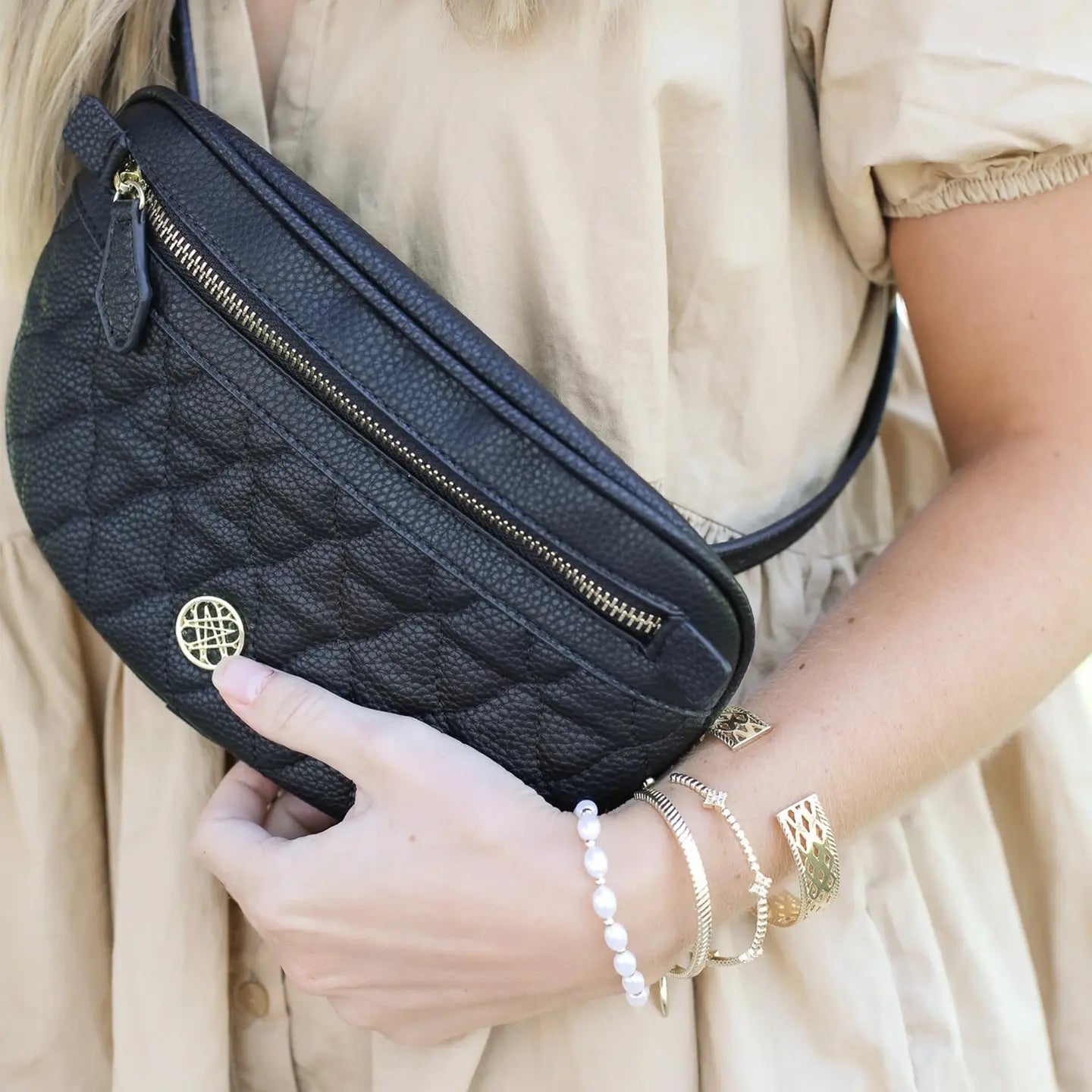 Natalie Wood - Grace Belt Bag in Black-130 Accessories-Natalie Wood-July & June Women's Fashion Boutique Located in San Antonio, Texas