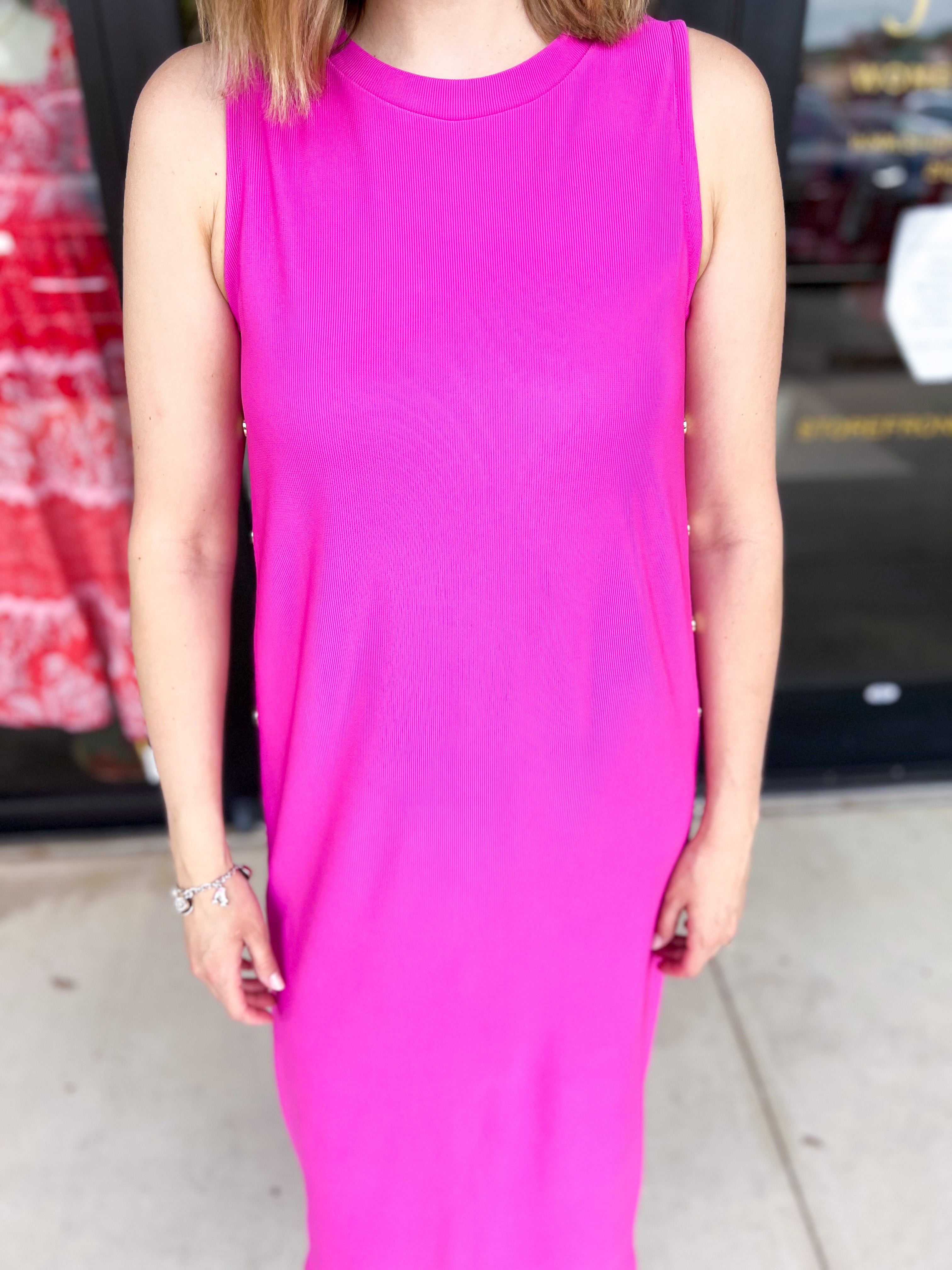 Casual Chic Midi Dress - Pink-500 Midi-ENTRO-July & June Women's Fashion Boutique Located in San Antonio, Texas
