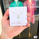 Natalie Wood - Radiant Cross Drop Necklace in Aqua-110 Jewelry & Hair-Natalie Wood-July & June Women's Fashion Boutique Located in San Antonio, Texas