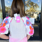 THML - Spring Florals Embroidered Blouse- Ivory-200 Fashion Blouses-THML-July & June Women's Fashion Boutique Located in San Antonio, Texas