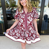 The Layla Mini Dress - Burgundy-510 Mini-ENTRO-July & June Women's Fashion Boutique Located in San Antonio, Texas