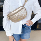 Natalie Wood - Grace Belt Bag in Gold Metallic-130 Accessories-Natalie Wood-July & June Women's Fashion Boutique Located in San Antonio, Texas