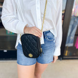 Natalie Wood - Grace Quilted Crossbody in Black-130 Accessories-Natalie Wood-July & June Women's Fashion Boutique Located in San Antonio, Texas