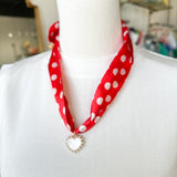 Scarf Necklace - Polka Dot-110 Jewelry & Hair-HART DESIGNS-July & June Women's Fashion Boutique Located in San Antonio, Texas