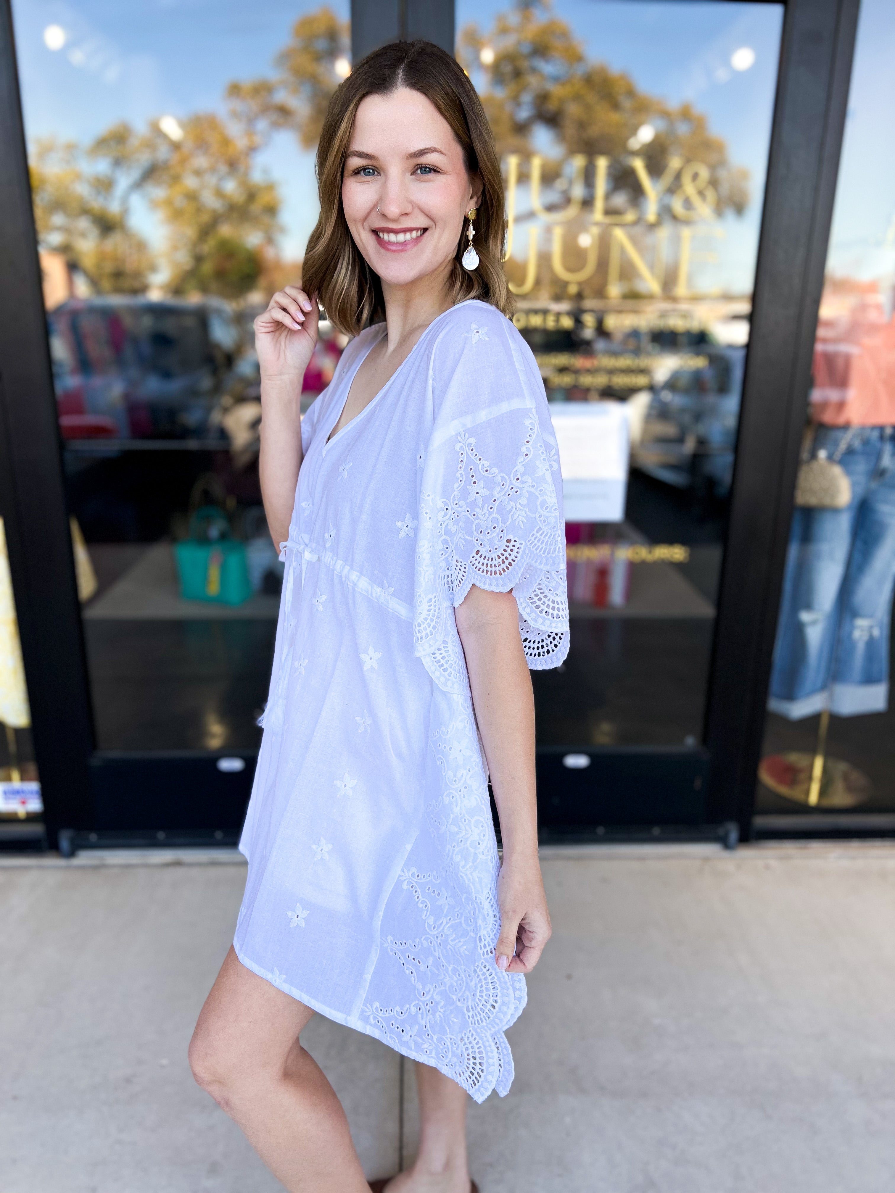Bellissima White Cover Up-SHIRALEAH-July & June Women's Fashion Boutique Located in San Antonio, Texas