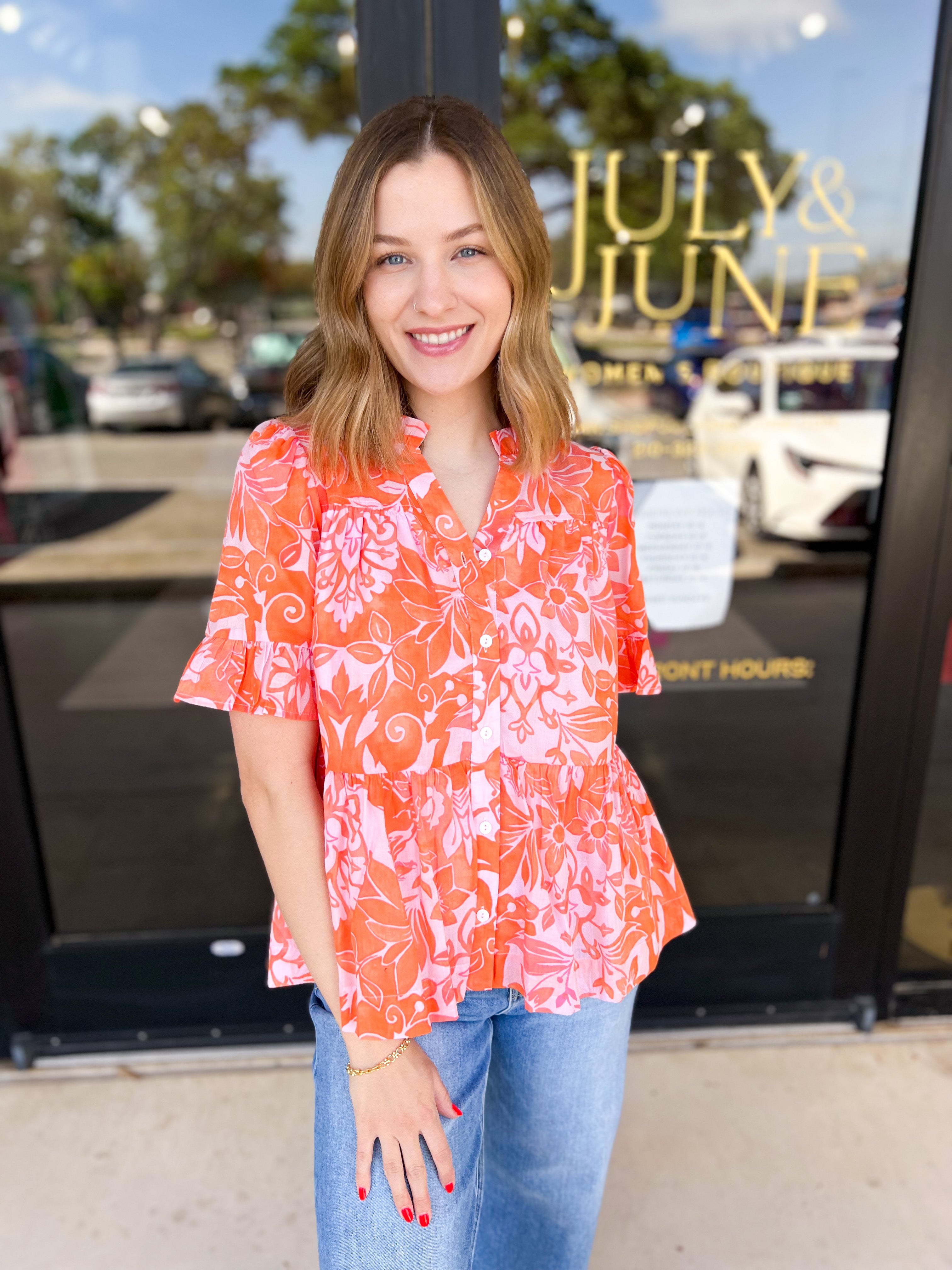 Summertime Bliss Blouse-200 Fashion Blouses-FATE-July & June Women's Fashion Boutique Located in San Antonio, Texas