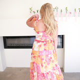 Peach Poppy Midi Dress-500 Midi-&MERCI-July & June Women's Fashion Boutique Located in San Antonio, Texas