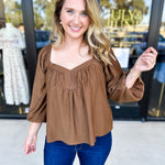 Sweetheart Neck Blouse-200 Fashion Blouses-ABLE-July & June Women's Fashion Boutique Located in San Antonio, Texas