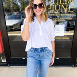 The Selly Blouse - Ivory-200 Fashion Blouses-PINCH-July & June Women's Fashion Boutique Located in San Antonio, Texas