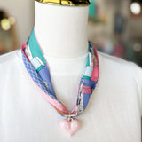 Scarf Necklace - Pastel Pink Puff-110 Jewelry & Hair-HART DESIGNS-July & June Women's Fashion Boutique Located in San Antonio, Texas