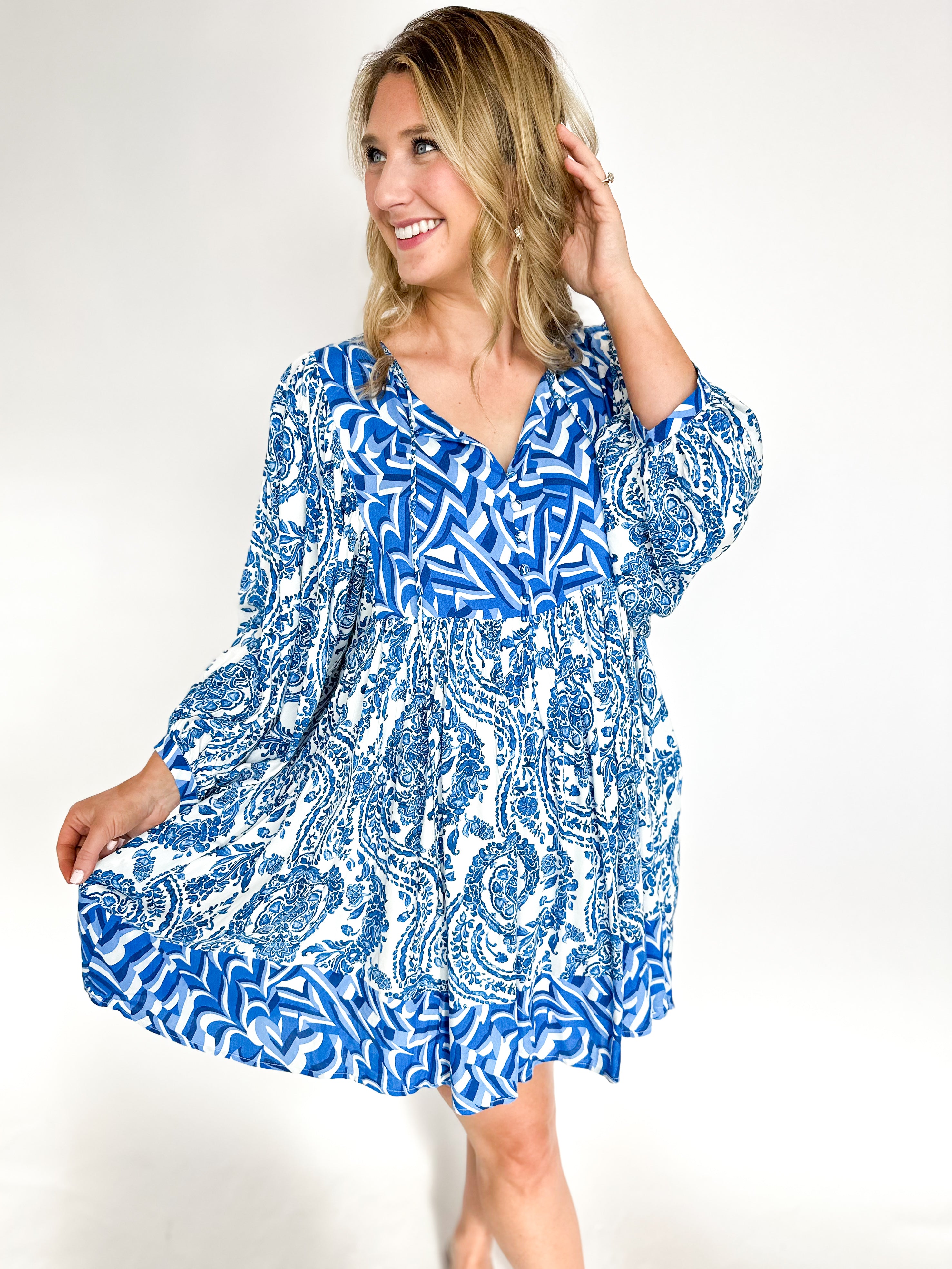 Royal Blue Mini Dress-510 Mini-ENTRO-July & June Women's Fashion Boutique Located in San Antonio, Texas