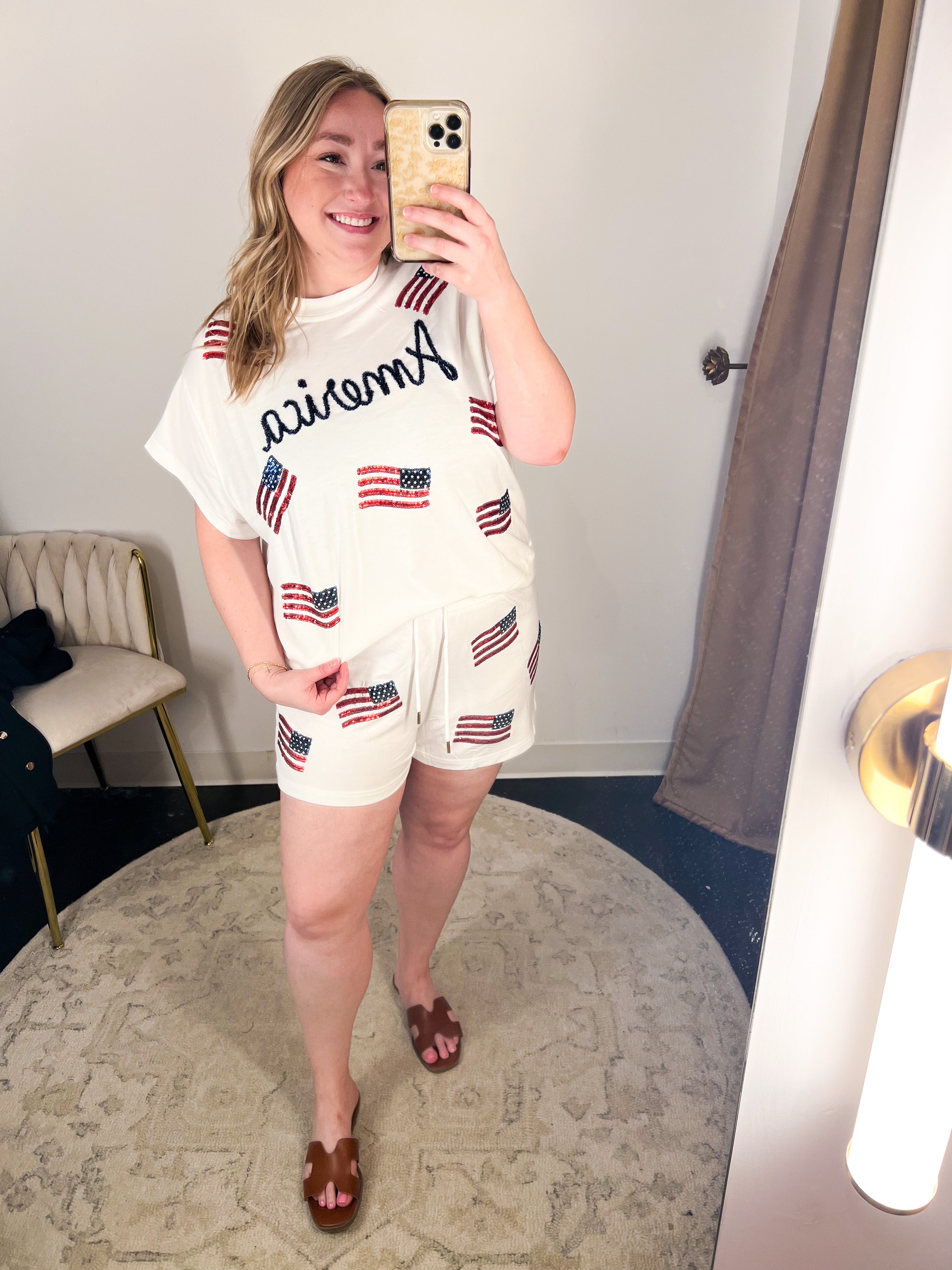 Mary Square - USA Lounge Set-300 Athleisure/Lounge-MARY SQUARE-July & June Women's Fashion Boutique Located in San Antonio, Texas