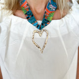 Scarf Necklace - Lime & Teal Cheetah-110 Jewelry & Hair-HART DESIGNS-July & June Women's Fashion Boutique Located in San Antonio, Texas
