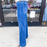 Vervet - High Rise Wide Leg Trouser Jeans-400 Pants-VEVERT BY FLYING MONKEY-July & June Women's Fashion Boutique Located in San Antonio, Texas