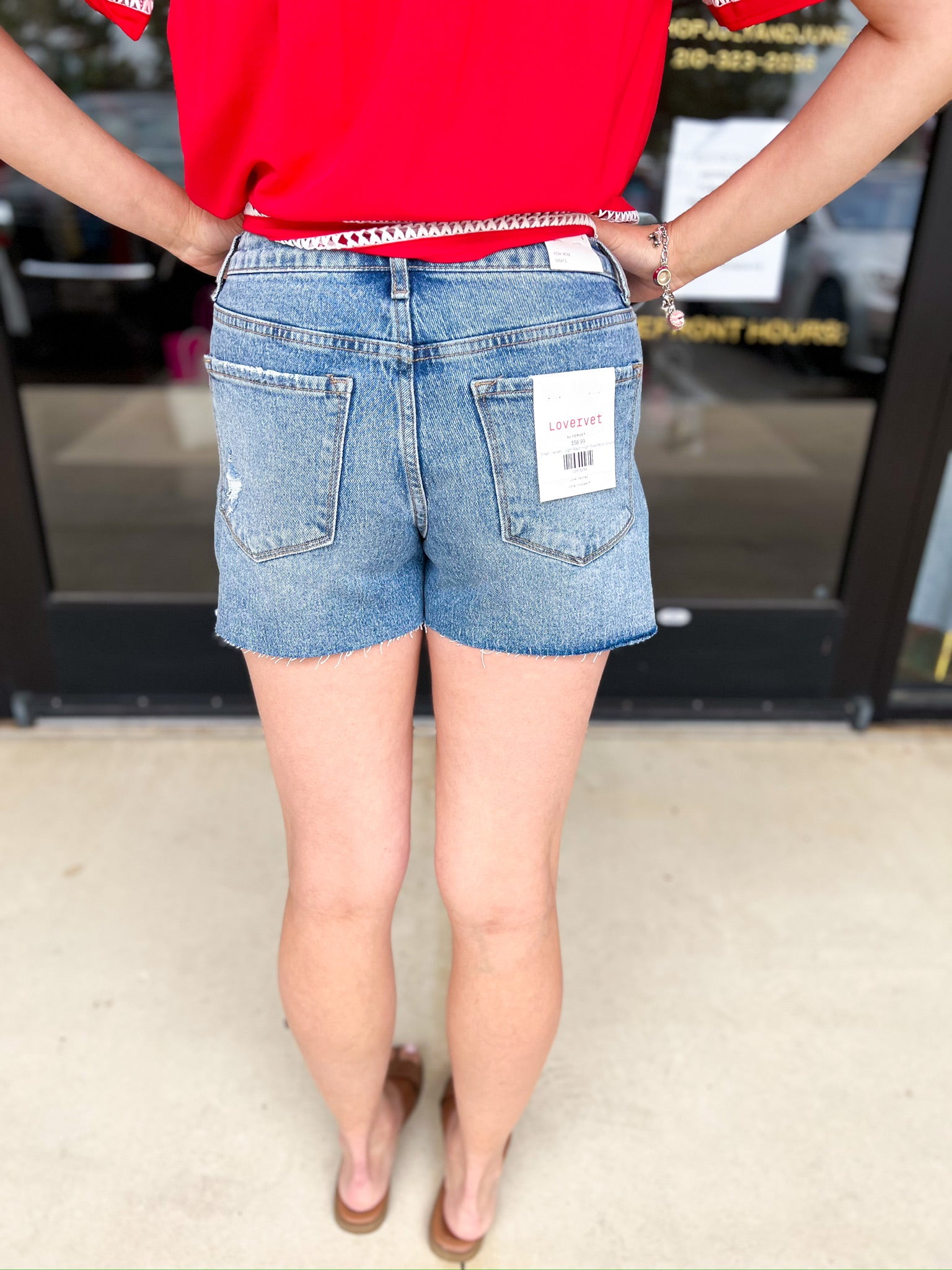 Vervet - High Rise Medium Wash Mom Shorts-410 Shorts/Skirts-VEVERT BY FLYING MONKEY-July & June Women's Fashion Boutique Located in San Antonio, Texas