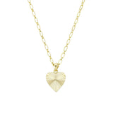 Natalie Wood - Adorned Heart Charm Necklace Gold-Natalie Wood-July & June Women's Fashion Boutique Located in San Antonio, Texas