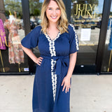 THML - Navy Midi Dress-500 Midi-THML-July & June Women's Fashion Boutique Located in San Antonio, Texas