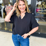 Everyday Oversized Blouse - Black-200 Fashion Blouses-JODIFL-July & June Women's Fashion Boutique Located in San Antonio, Texas
