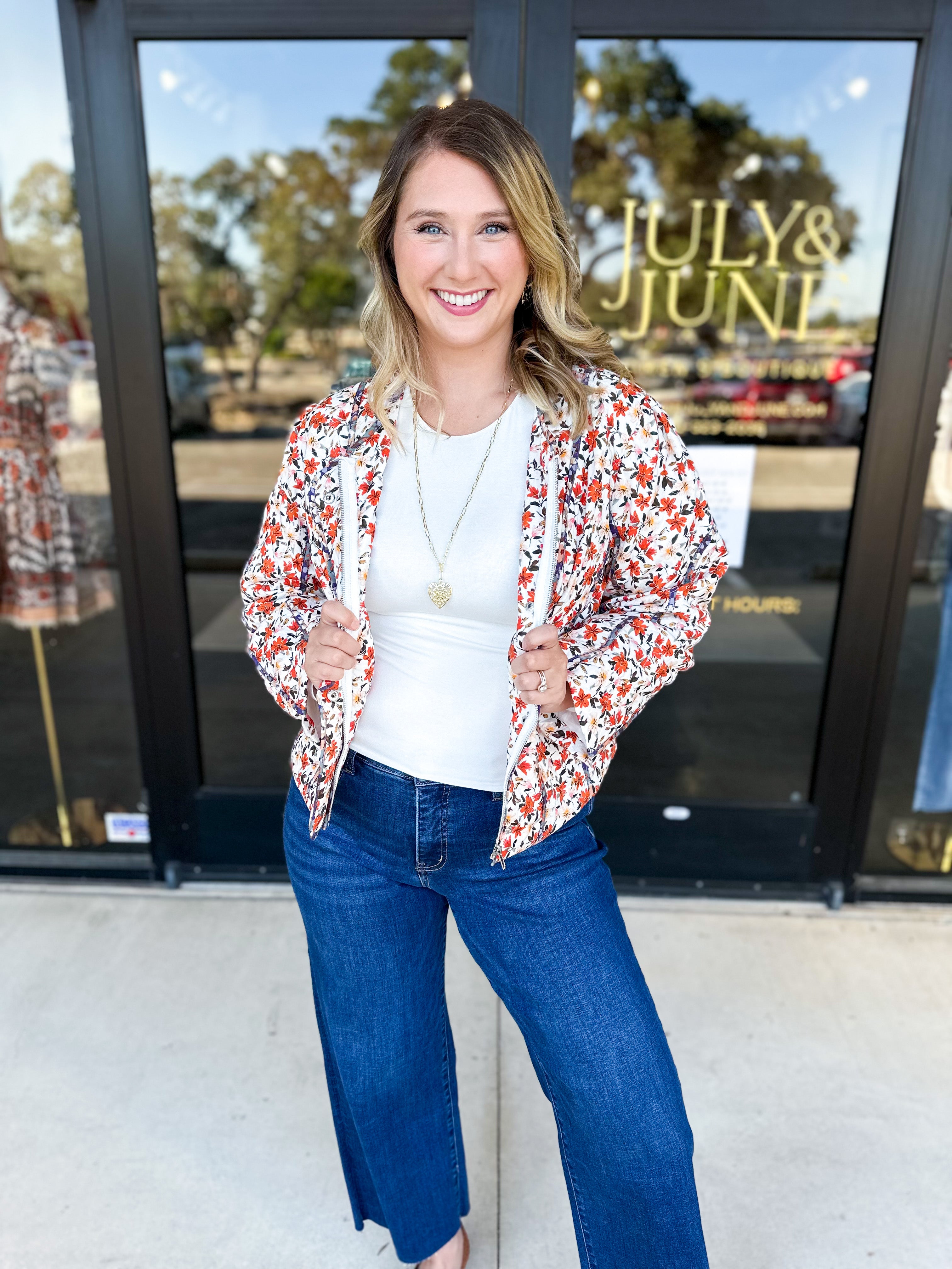 Harvest Floral Quilted Jacket-600 Outerwear-FATE-July & June Women's Fashion Boutique Located in San Antonio, Texas