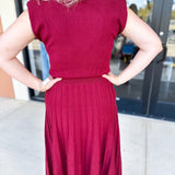 THML - Burgundy Knit Midi Dress-500 Midi-THML-July & June Women's Fashion Boutique Located in San Antonio, Texas