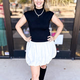 Mock Neck Bubble Mini Hem Mini Dress-510 Mini-ABLE-July & June Women's Fashion Boutique Located in San Antonio, Texas