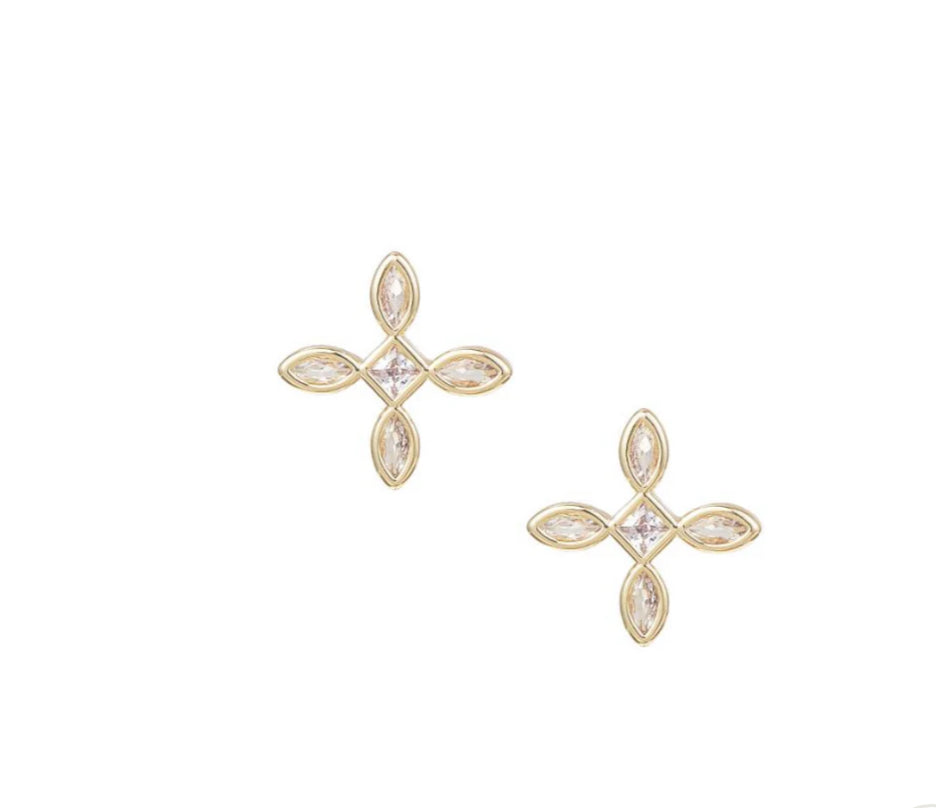 Natalie Wood - Radiant Cross Stud Earrings-110 Jewelry & Hair-Natalie Wood-July & June Women's Fashion Boutique Located in San Antonio, Texas