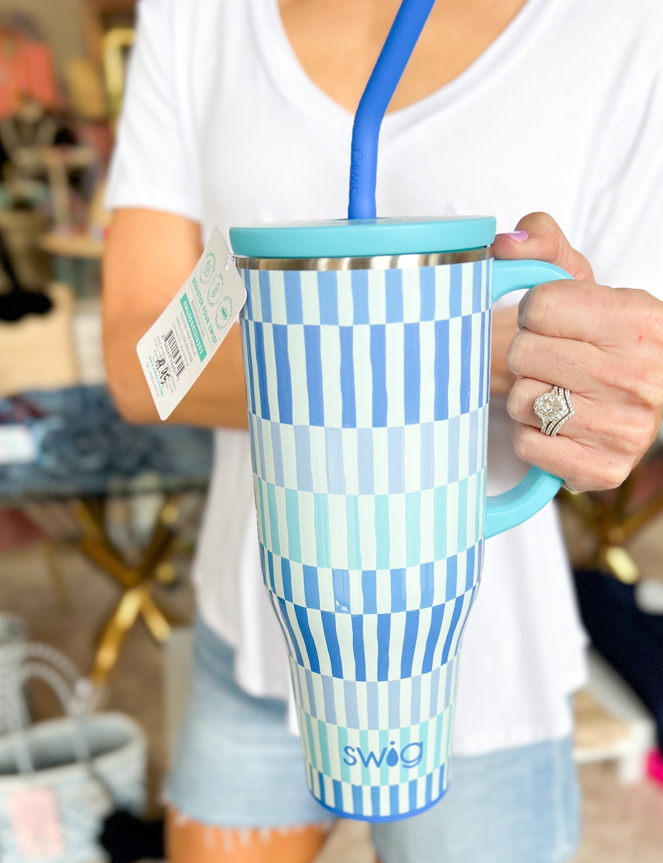 SWIG - Glacier Stripe Mega Mug (40oz.)-140 Gifts + Home-SWIG-July & June Women's Fashion Boutique Located in San Antonio, Texas