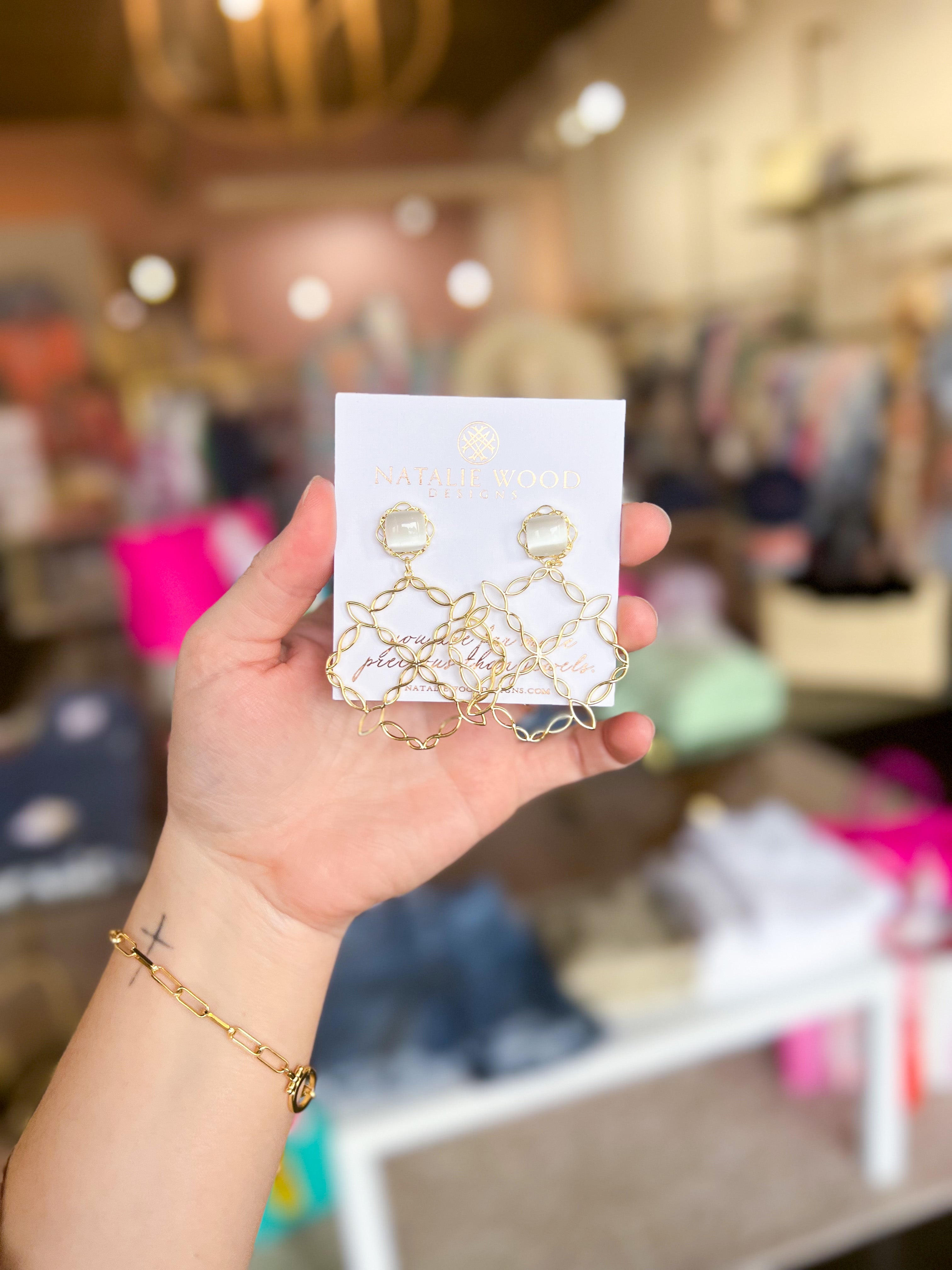 Natalie Wood - Bloom Statement Earrings in Pearl-110 Jewelry & Hair-Natalie Wood-July & June Women's Fashion Boutique Located in San Antonio, Texas