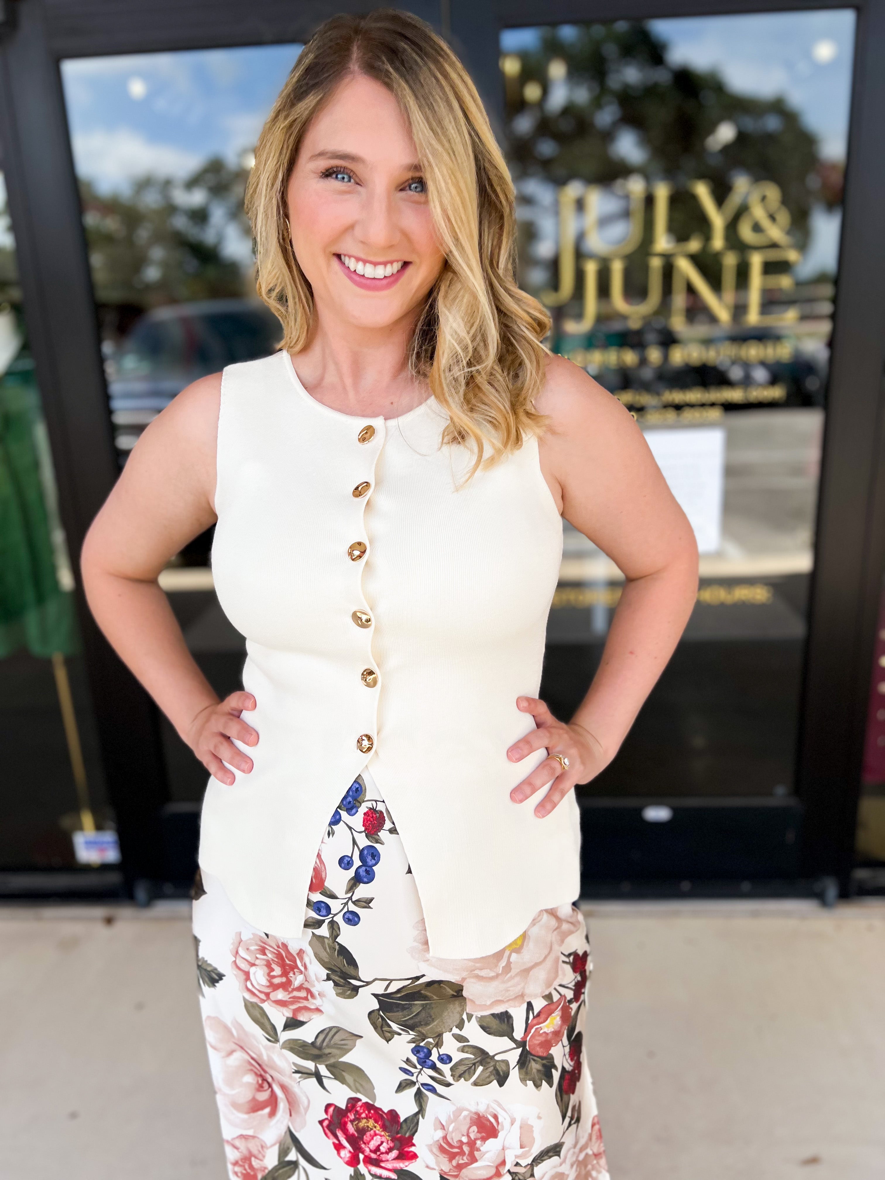 The Sophie Vest - Cream-600 Outerwear-SKIES ARE BLUE-July & June Women's Fashion Boutique Located in San Antonio, Texas