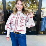 The Vintage Floral Sweater - Cream-230 Sweaters/Cardis-FATE-July & June Women's Fashion Boutique Located in San Antonio, Texas