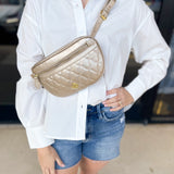 Natalie Wood - Grace Belt Bag in Gold Metallic-130 Accessories-Natalie Wood-July & June Women's Fashion Boutique Located in San Antonio, Texas