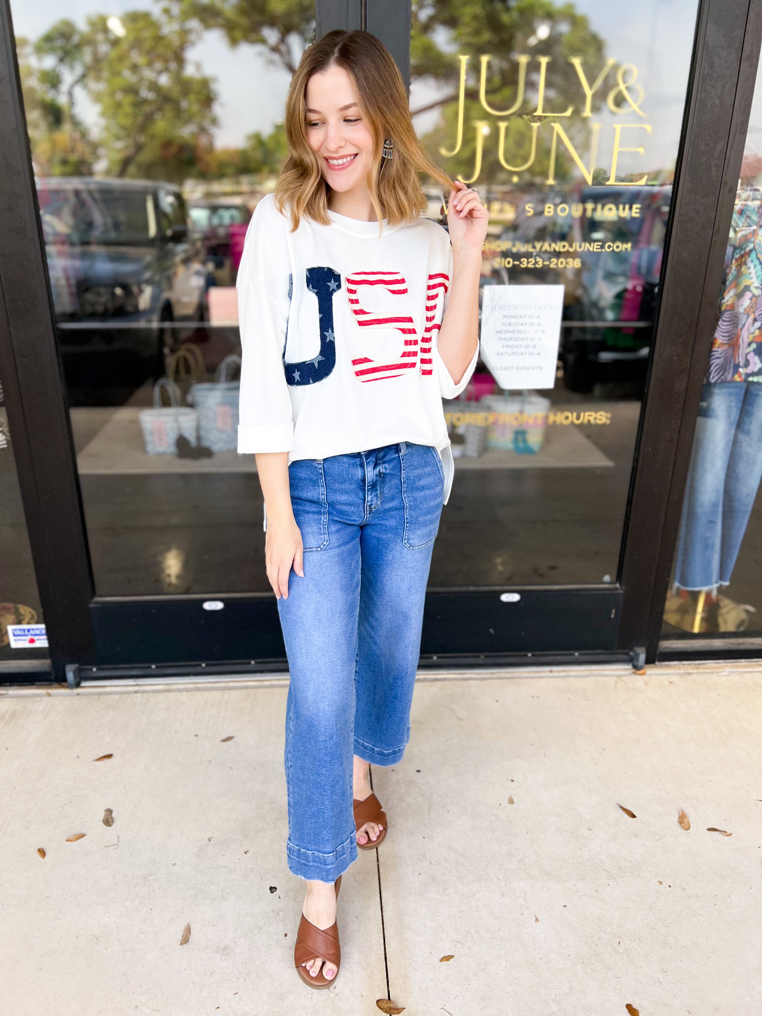 Vervet Hig Rise Utility Jeans-400 Pants-VEVERT BY FLYING MONKEY-July & June Women's Fashion Boutique Located in San Antonio, Texas