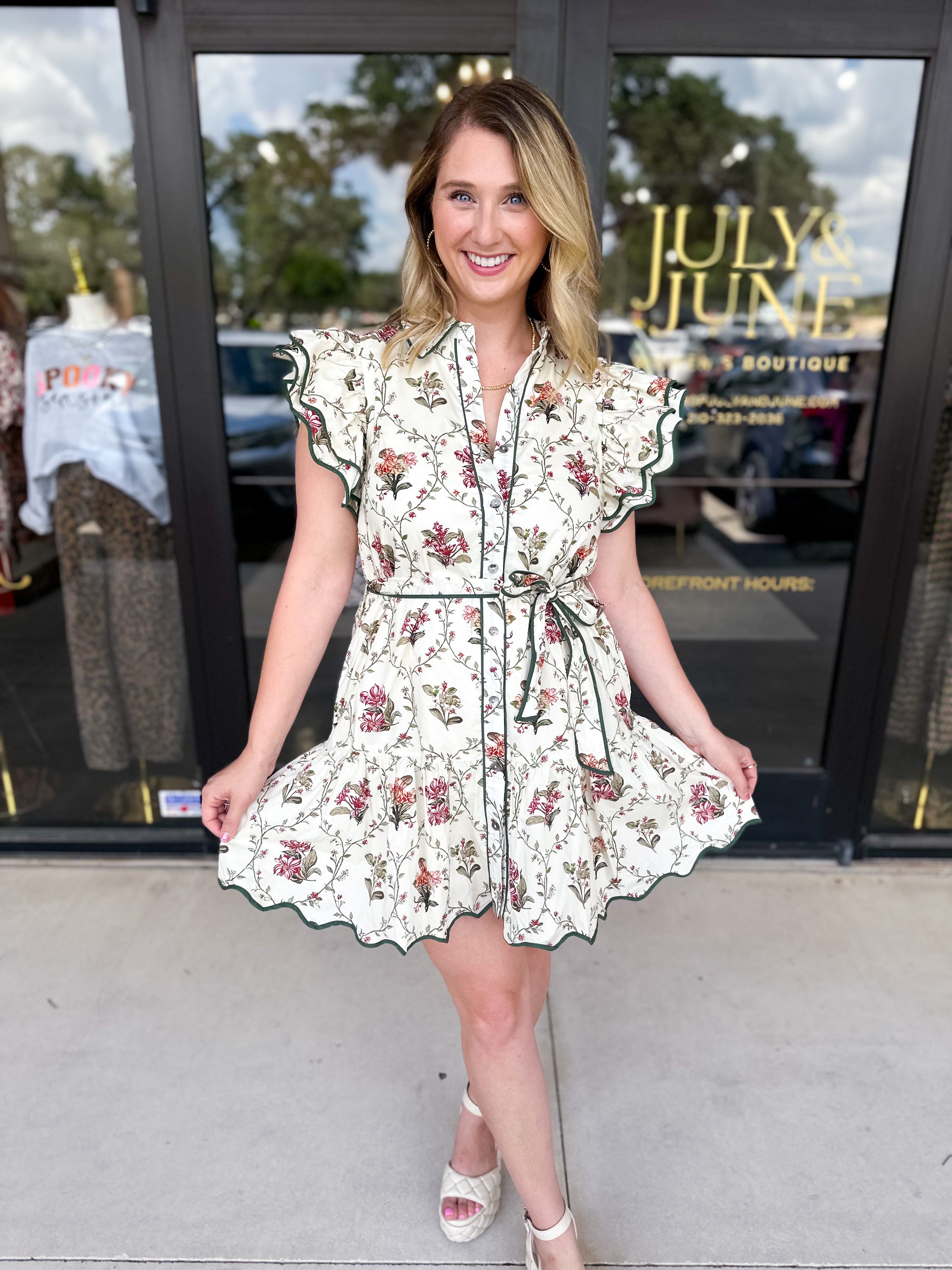 Floral Elegance Mini Dress-510 Mini-ENTRO-July & June Women's Fashion Boutique Located in San Antonio, Texas
