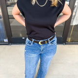Casual Chic Tee - Black-210 Casual Blouses-ENTRO-July & June Women's Fashion Boutique Located in San Antonio, Texas