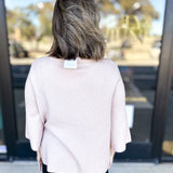 Sparkle Mock Neck Sweater- Rosé-230 Sweaters/Cardis-FATE-July & June Women's Fashion Boutique Located in San Antonio, Texas