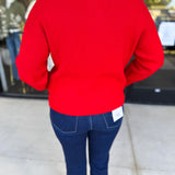 The Everyday Henley Sweater - Red-230 Sweaters/Cardis-JODIFL-July & June Women's Fashion Boutique Located in San Antonio, Texas