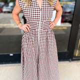 Life's A Picnic Midi Dress - Mocha-500 Midi-ENTRO-July & June Women's Fashion Boutique Located in San Antonio, Texas