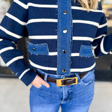 Denim Dreams Cardigan-230 Sweaters/Cardis-ENTRO-July & June Women's Fashion Boutique Located in San Antonio, Texas