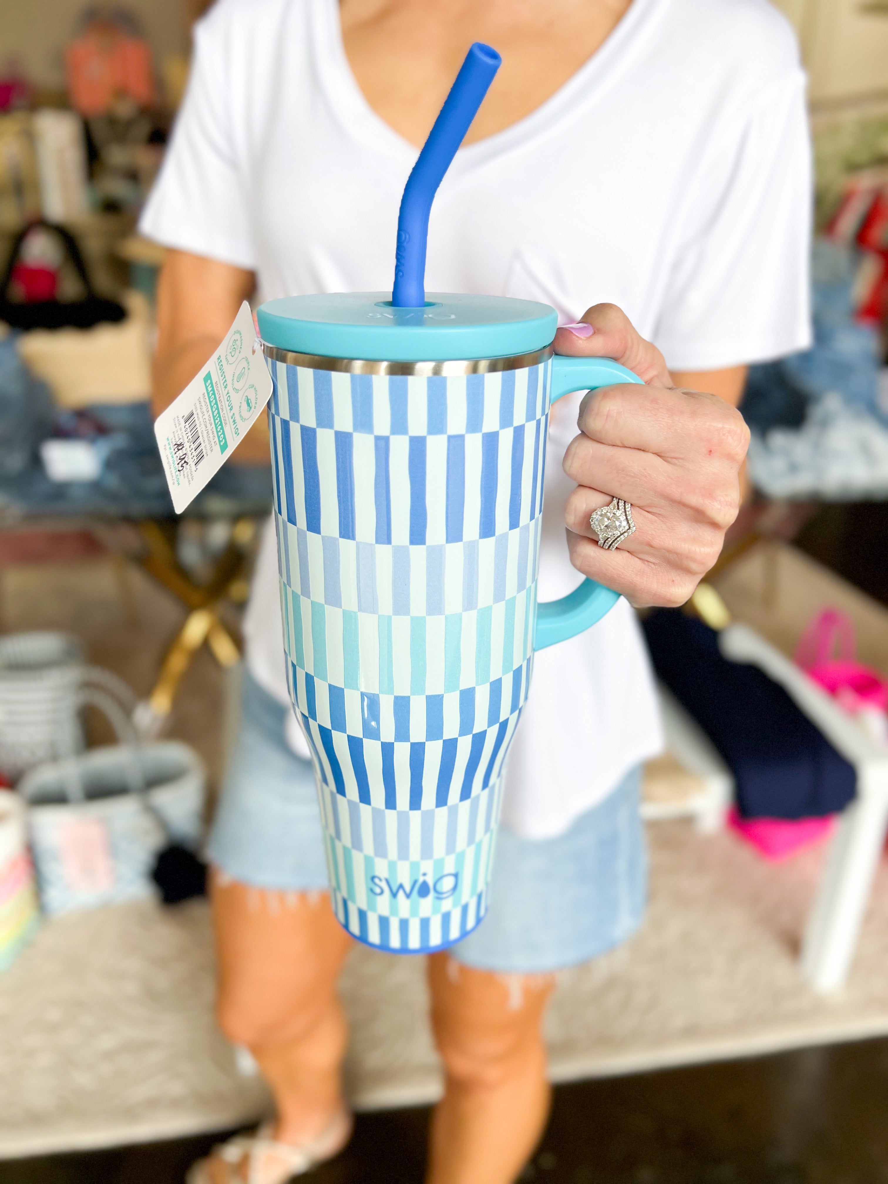 SWIG - Glacier Stripe Mega Mug (40oz.)-140 Gifts + Home-SWIG-July & June Women's Fashion Boutique Located in San Antonio, Texas