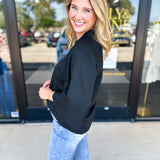 Everyday Comfy Long Sleeve - Black-210 Casual Blouses-JODIFL-July & June Women's Fashion Boutique Located in San Antonio, Texas