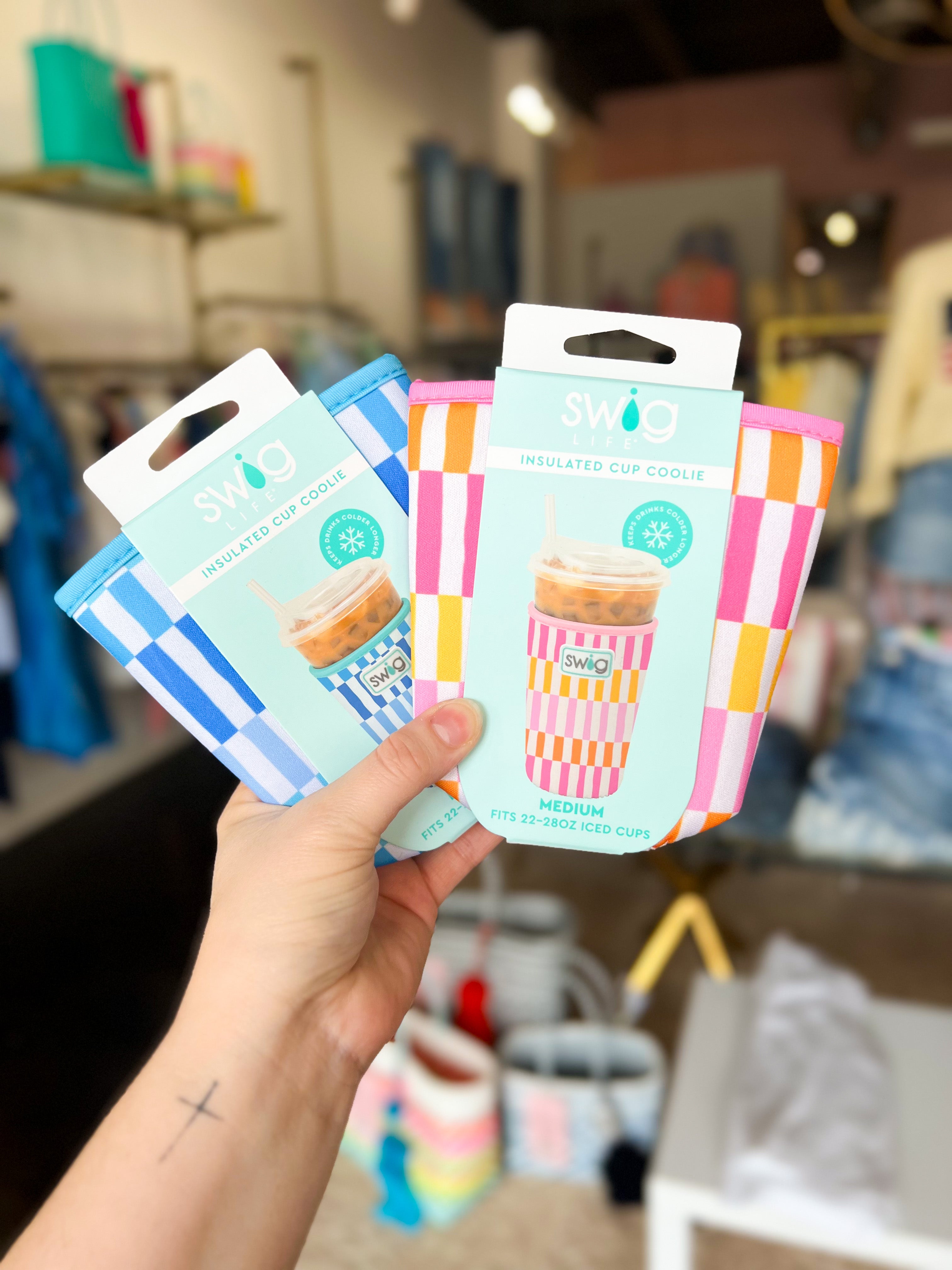SWIG- Sherbet Stripe Iced Cup Coolie- Medium-140 Gifts + Home-SWIG-July & June Women's Fashion Boutique Located in San Antonio, Texas